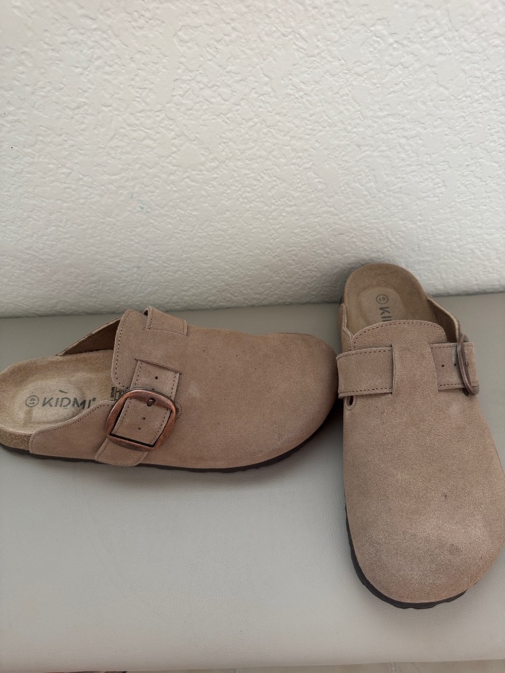 Women's Suede Slip-On Clogs in Taupe